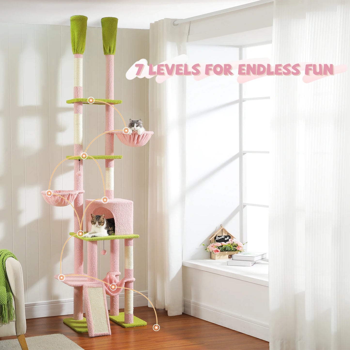 Cactus Cat Tree Floor to Ceiling