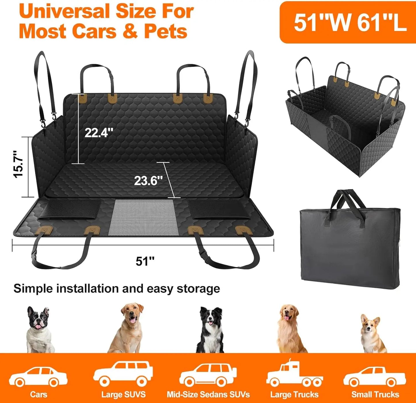Waterproof Mat Car Rear Back Seat Protector