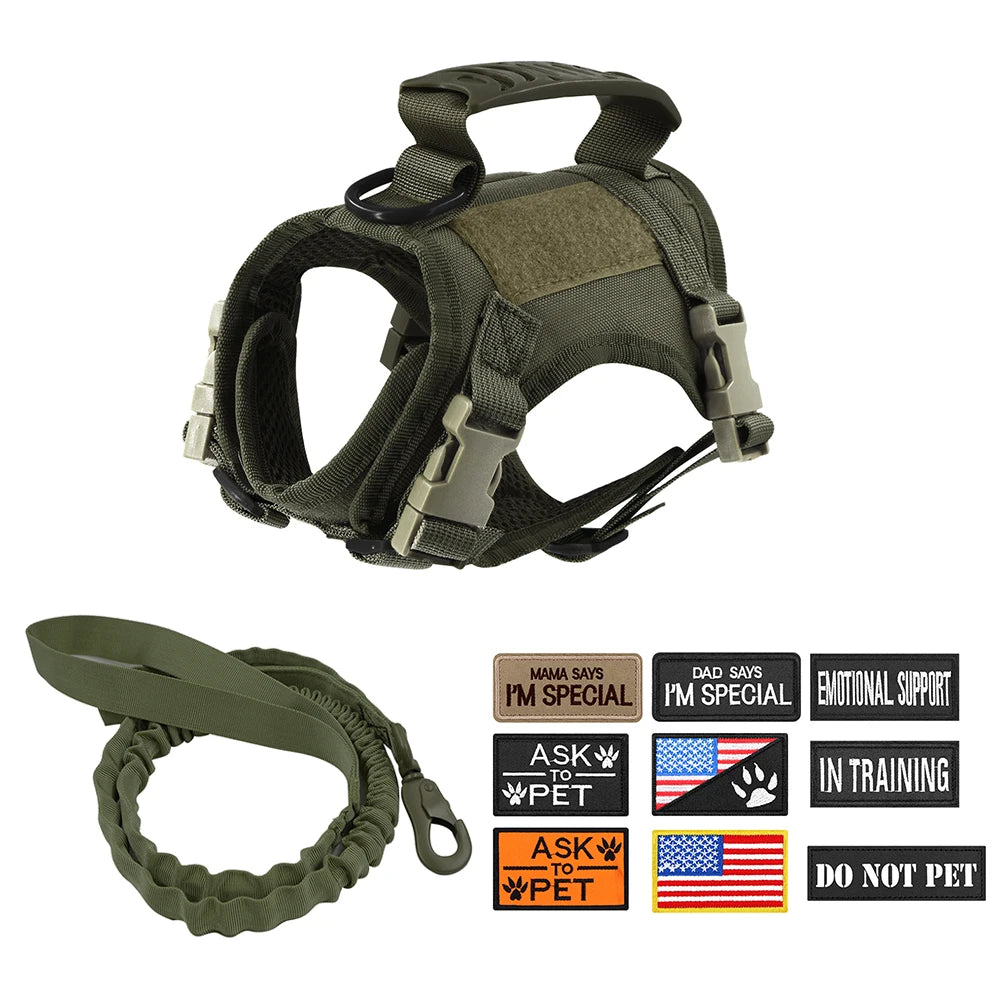 Tactical Cat Harness Leash with 9 Patches