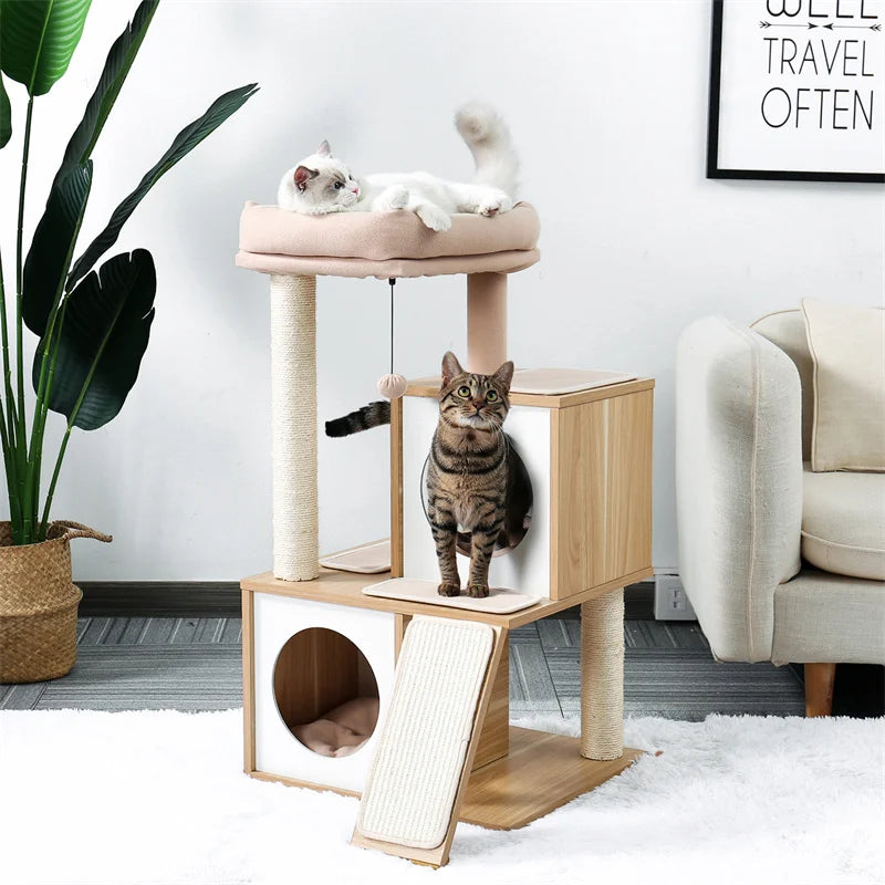 Wooden Luxury Tree Tower with Scratching Post