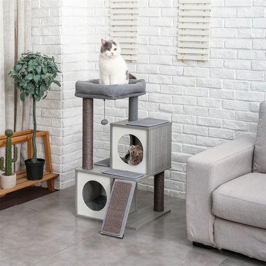 Wooden Luxury Tree Tower with Scratching Post