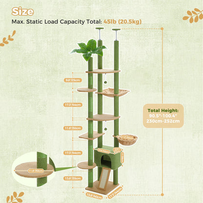 Floor to Ceiling Cat Tree with Scratching Posts