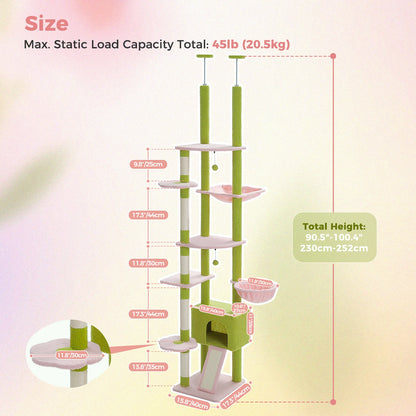 Floor to Ceiling Cat Tree with Scratching Posts
