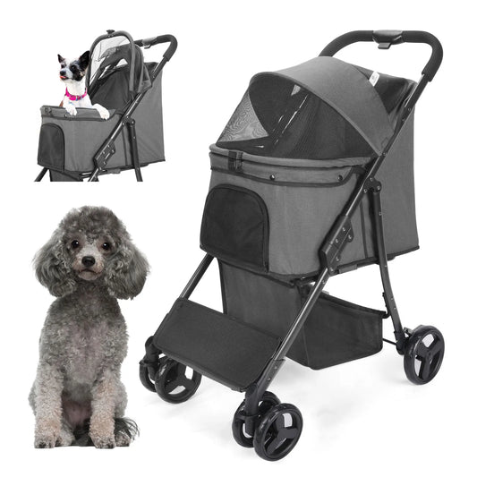 Pet Stroller 360 Rotate with Basket