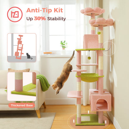 Pink Large Cat Tree Tower for Indoor Cats