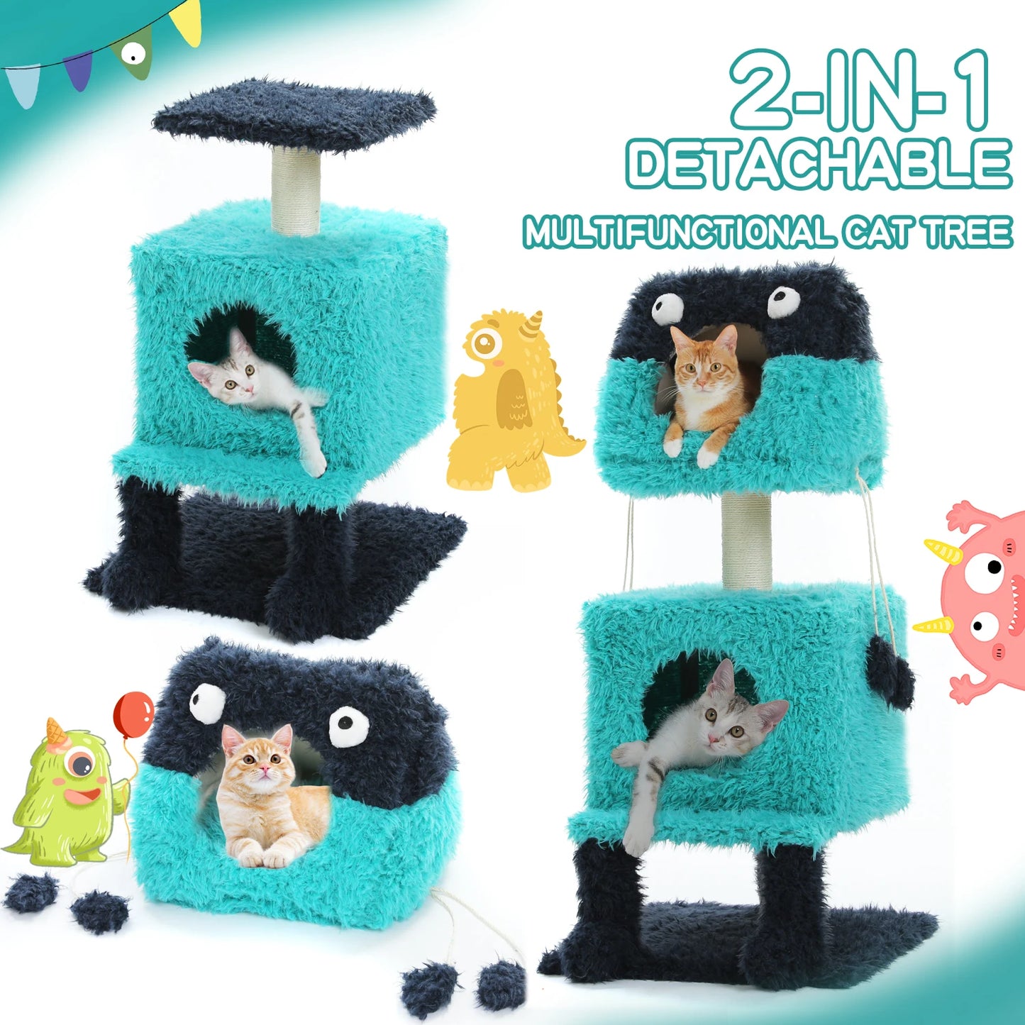 Monster Cat Tree 2 Towers