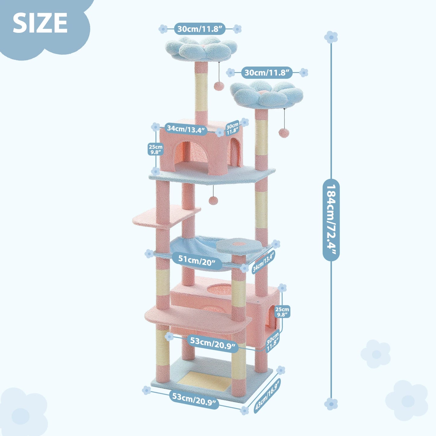 Large Cat Tree Tower for Indoor Cats