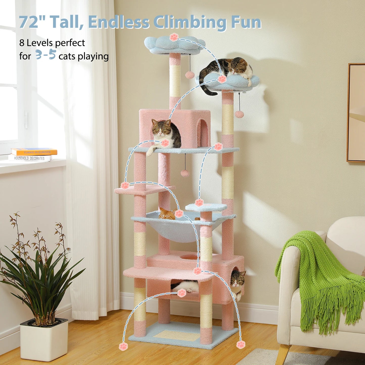 Large Cat Tree Tower for Indoor Cats