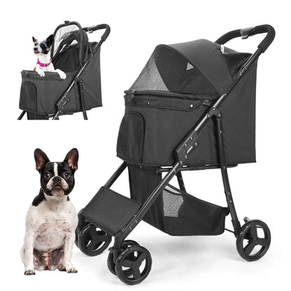 Pet Stroller 360 Rotate with Basket