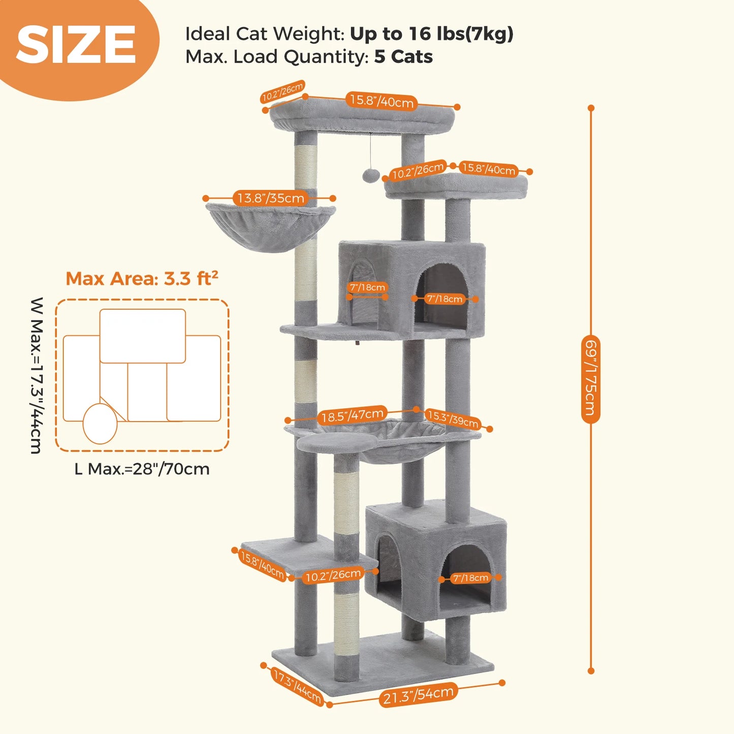 Large Tree Tower for Indoor Cats