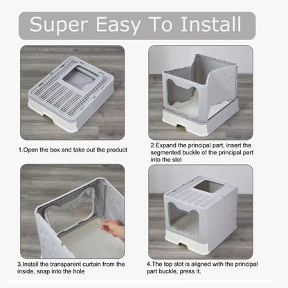 Convenient Foldable Litter Box